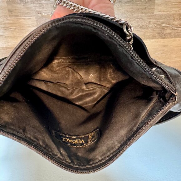 VERSACE (100% Authentic)- Vintage Black Leather Handbag - Picture 16 of 16